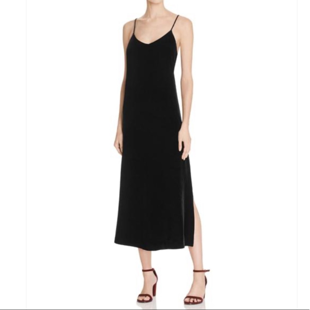 Rebecca Minkoff Black Velveteen Yoshi Slip Dress - Picture 1 of 8